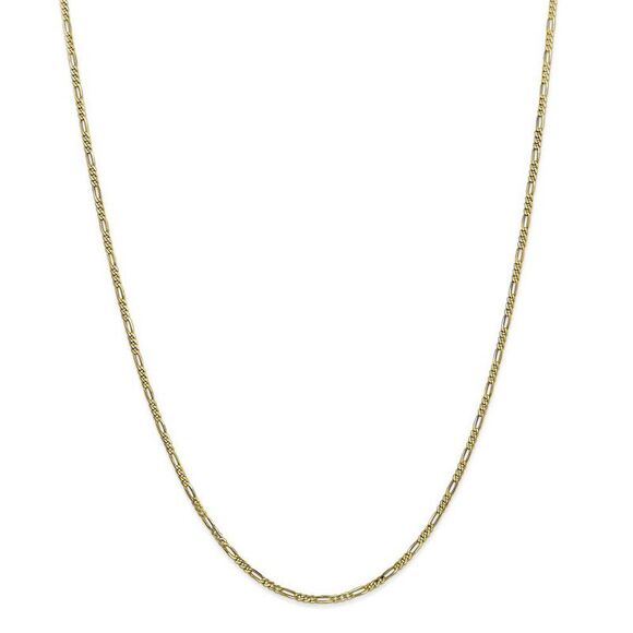 1.75mm, 10k Yellow Gold, Solid Concave Figaro Chain Necklace, 18 Inch - Picture 3 of 8